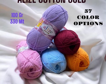 Alize Cotton Gold, Amigurumi haakgaren, Babydoll breigaren, gemerceriseerde katoenen draad,