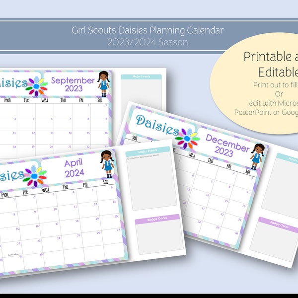 Girl Calendar Etsy