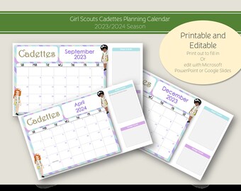 Girl Scouts Monthly Planning Calendar Juniors 2023-2024 Season - Etsy