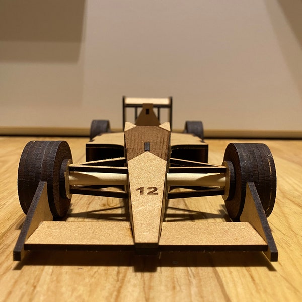 Digital Mclaren MP4/4 Lasercut 3D wooden model Formula 1 car 1:15 scale for 3mm wood Files