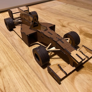 Digital Red Bull RB6 Lasercut 3D wooden model Formula 1 car 1:15 scale for 3mm wood Files