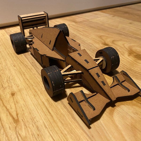 Digital Jordan 191 Lasercut 3D wooden model Formula 1 car 1:15 scale for 3mm wood