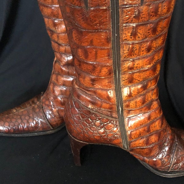 Italian Leather Donald Pliner GOA Croc Womens Boots