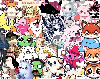 50 Hand Made Cute Sticker Pack Gacha Sticker Pack, Water-proof, Girly Aesthetic Sticker Pack, Kawaii Sticker Pack