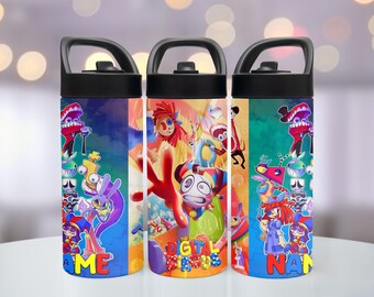 Custom Digital Circus Tumbler Stainless Steel Water Bottle - Glitch