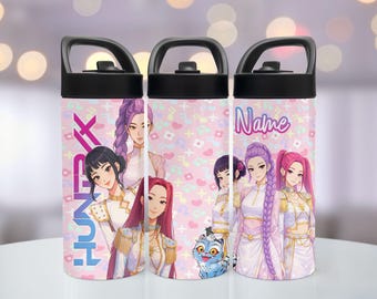 Personalisierte K-Pop-Dämonenjäger-Wasserflasche, Edelstahl, Rumi-Becher
