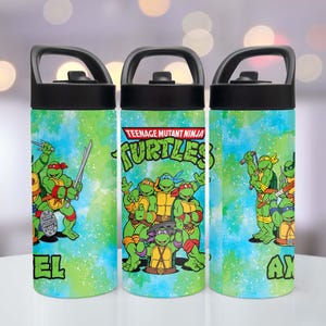 Turtles Custom Kids Water Bottles 16oz, 20oz. for girls and boys Back to school, gifts