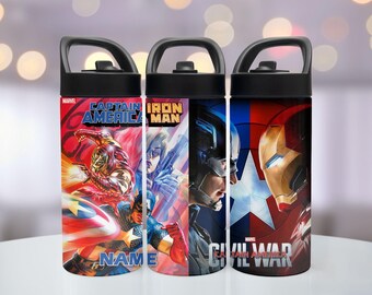 Superhero Water Bottle: Stainless Steel Kids Sippy Cup