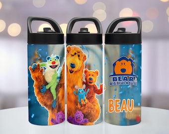 Blue Bear Water Bottles 16oz, 20oz. Back to school, gifts for kids