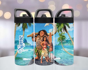 Personalized Moana Water Bottle - Stainless Steel, Back to School