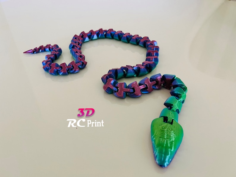 3D Printed Articulated Snake Fidget Toy Etsy