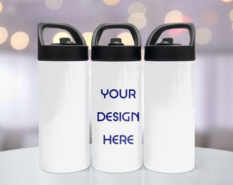 Gourdes personnalisées pour enfants 16 oz, 20 oz. pour filles et garçons Rentrée des classes, bouteilles d'eau anti-éclaboussures