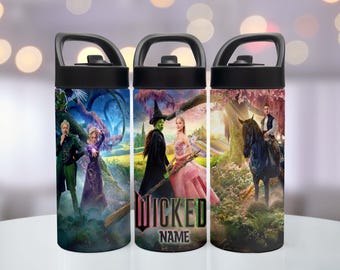 Benutzerdefinierte Kinderwasserflaschen 12oz, 20oz. für Mädchen und Jungen Wieder zur Schule, Geburtstagsgeschenke, Broadway Musical Theater!