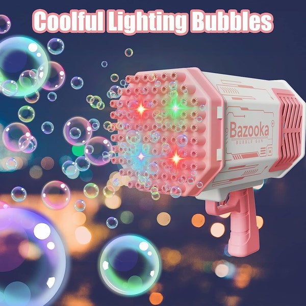 88Hole Magic Rocket Launcher Pink Bubble Gun Bubble Bazooka Bubble Machine Gift