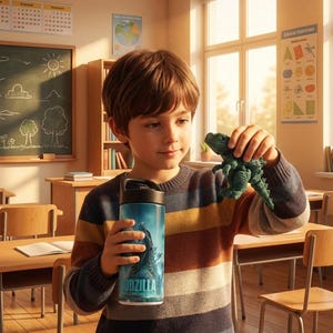 Blue Godzilla Custom Kids Water Bottles 12oz, 20oz. for girls and boys Back to school, gifts