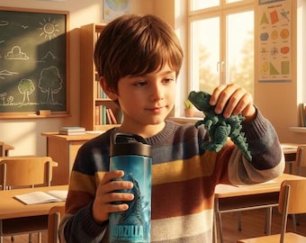 Blue Godzilla Custom Kids Water Bottles 12oz, 20oz. for girls and boys Back to school, gifts