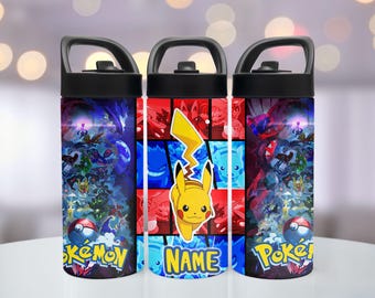 Anime Custom Kids Water Bottles 16oz, 20oz. for girls and boys Back to school, gifts for boys, Anime Fan personalized with name