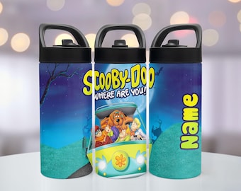 Scooby Tumbler Inspired Kids Water Bottle 12oz & 20oz Gift with Name Personalized