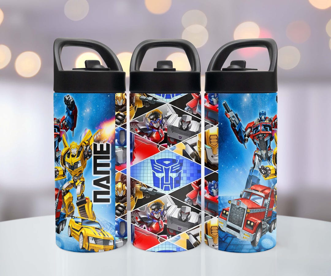 Autobot Custom Kids Water Bottles 16oz, 20oz. for Girls and Boys Back ...