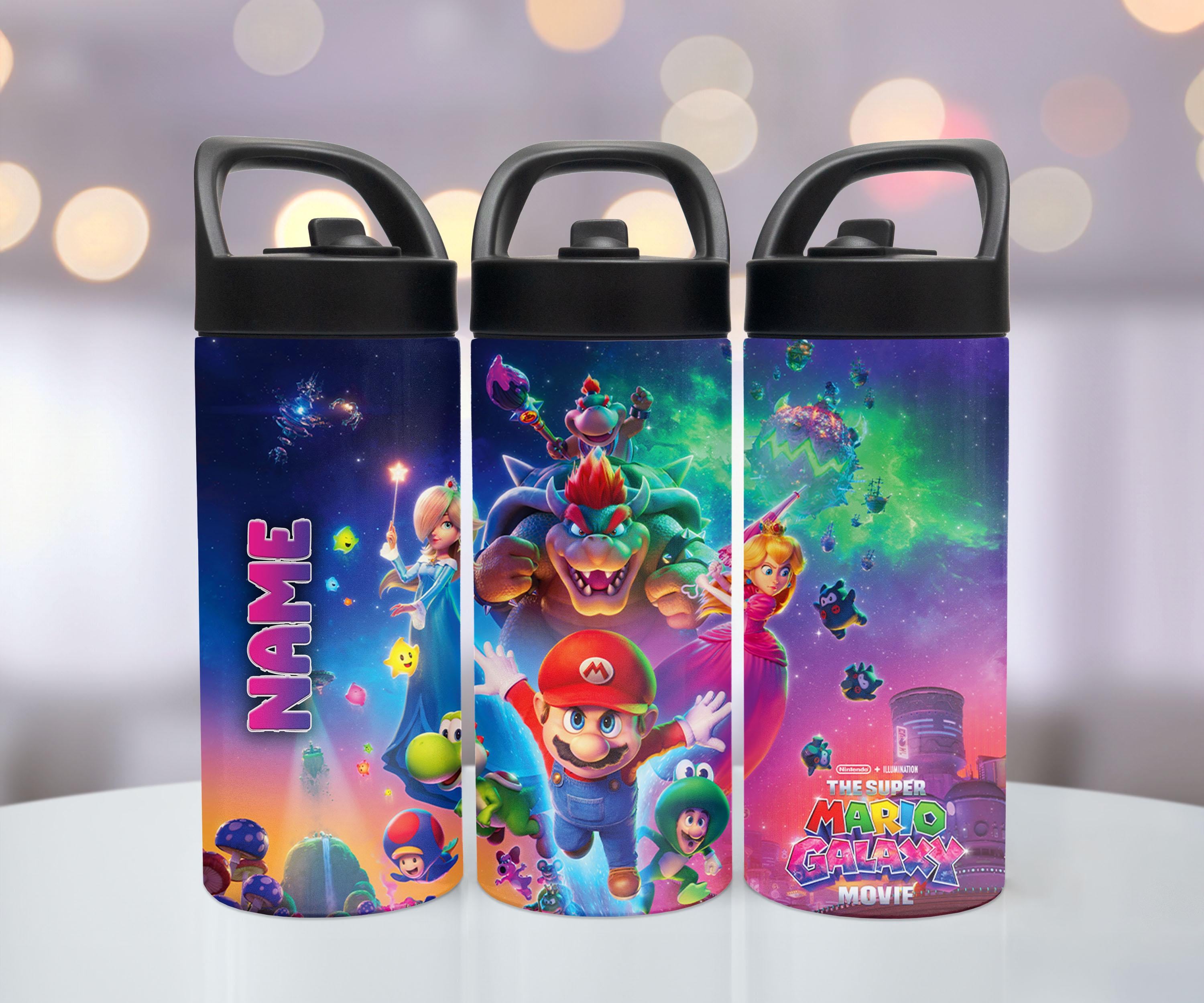 Super Mario Galaxy Movie Stainless Steel Tumbler, Personalized Kids Water Bottle