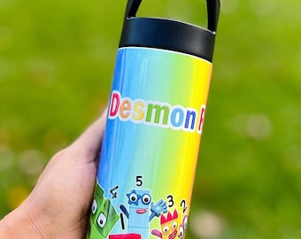 Number Kids Water Bottle, Personalized Back to School Gift