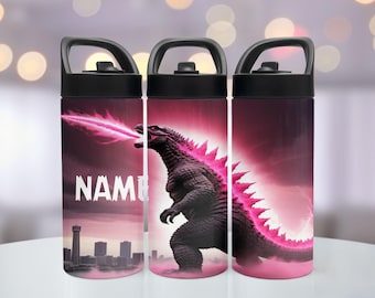 Pink Monster Trinkflaschen für Kinder (355 ml, 591 ml) – individuell gestaltbar – für Mädchen und Jungen – ideal als Geschenk zum Schulanfang oder für den Schulstart