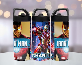 Superhero Water Bottle: Stainless Steel Kids Sippy Cup