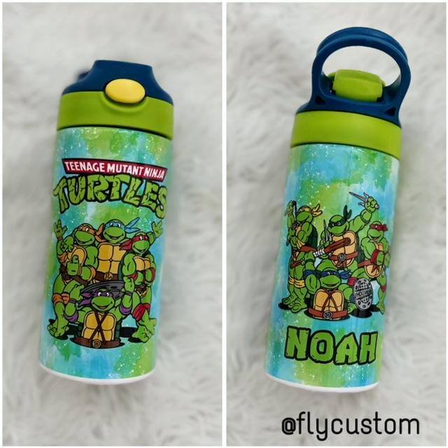 Turtles Custom Kids Water Bottles 12oz, 20oz. for girls and boys Back to school, gifts