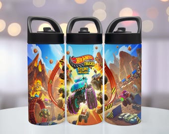Personalized Monster Truck Water Bottle, Back to School Gift