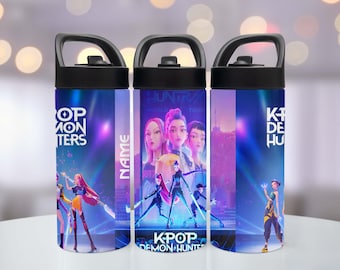 Personalized K-pop Demon Hunters Water Bottle, Stainless Steel, Rumi Tumbler