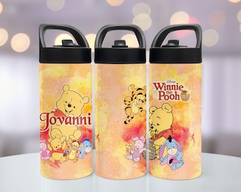 Winnie the Pooh Stainless Steel Tumbler, Personalized Kids Bottle