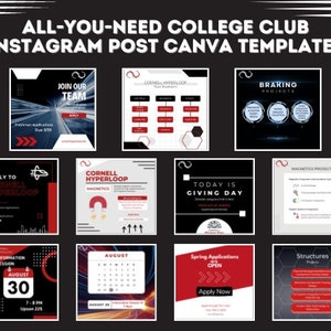 College Club Instagram Post Canva Templates