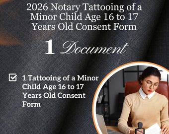 Formulario de consentimiento para tatuajes de menores de Florida 2026 (descarga digital)