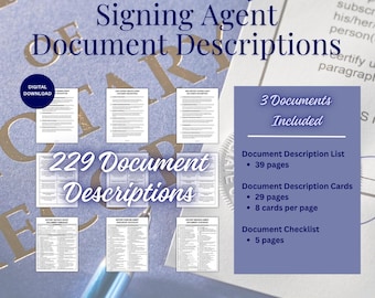 Notary Signing Agent Loan Document Descriptions, Printable Guide (PDF Form)