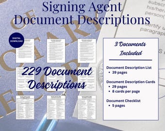 Notary Signing Agent Loan Document Descriptions, Printable Guide (PDF Form)