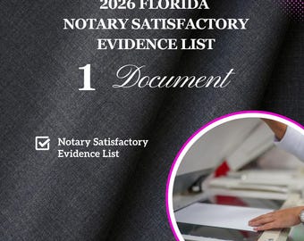 Lista de evidencia de identificación satisfactoria para notarios de Florida de 2026 (descarga digital imprimible)