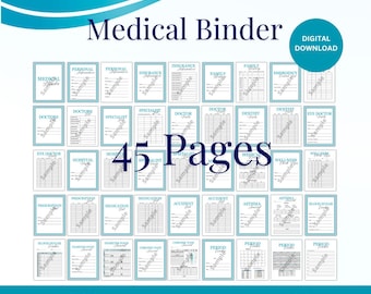 Raccoglitore medico stampabile, registro sanitario di 45 pagine (PDF compilabile)