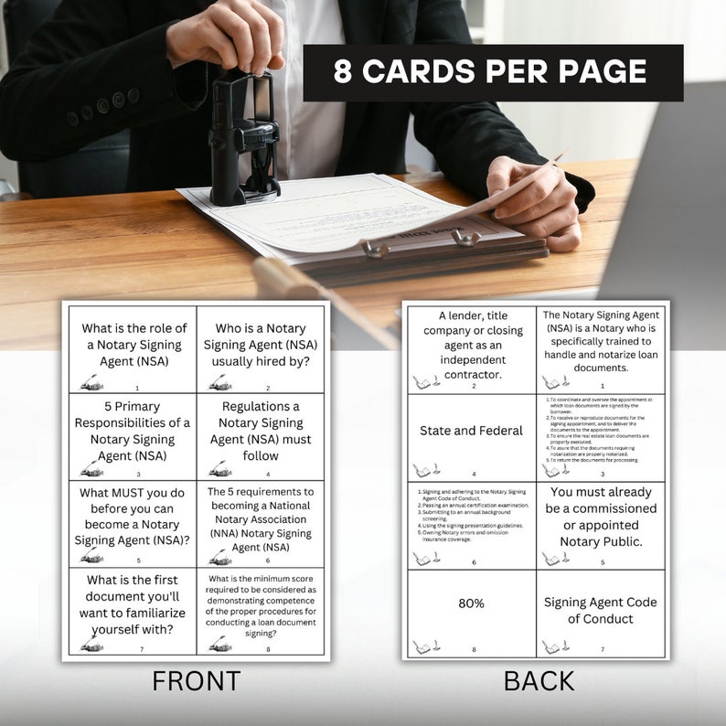 NNA Notary Exam Prep Flash Cards Etsy