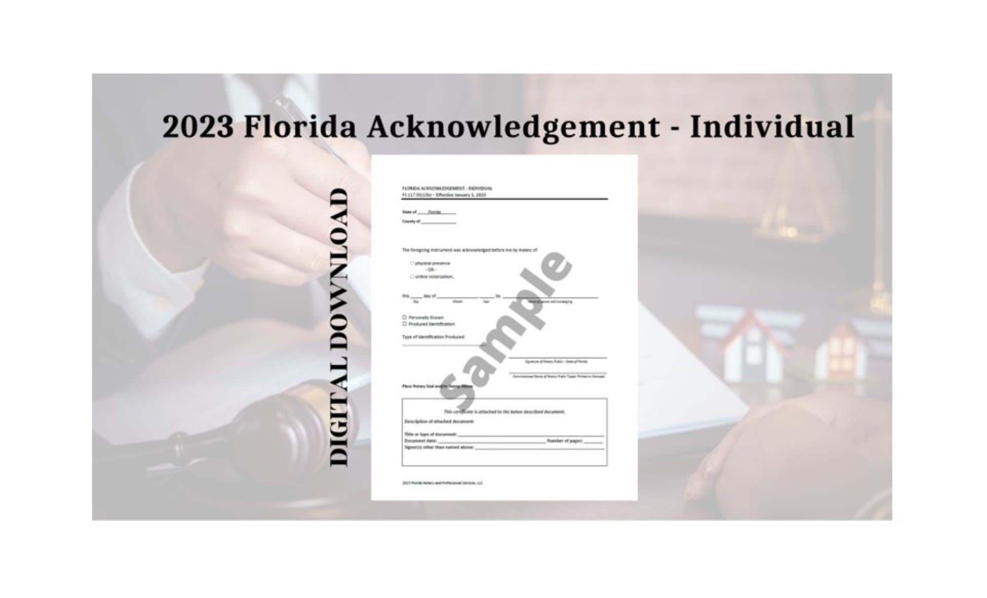2023 Florida Acknowledgement Individual Notarial - Etsy