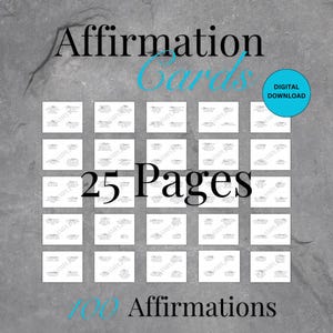 Carte di affermazione, carte motivazionali, carte di positività, carte ispiratrici, affermazioni incoraggianti, carte di mentalità positiva, stampabili