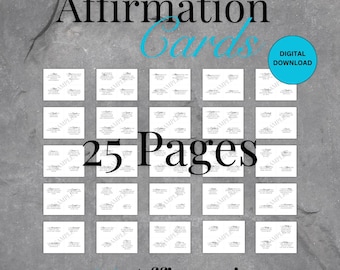 100 flashcard di affermazioni, carte di mentalità positiva (download digitale)