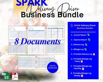 2026 Walmart Spark Delivery Driver Business Bundle | Mileage Log, Income & Expense Tracker, Delivery Earnings Log, Tax Organizer