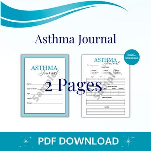 Asthma Journal, Medical Binder Insert, Asthma Log, Asthma Tracker, Medical Journal, PDF Document, Printable Document, Digital Download