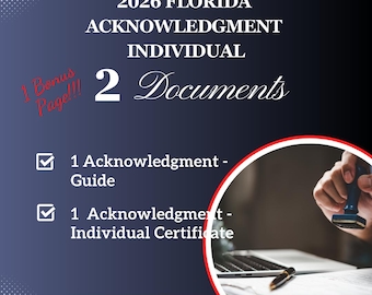 Reconocimiento de Florida 2026 - Certificado de Notario Individual (Descargar PDF)