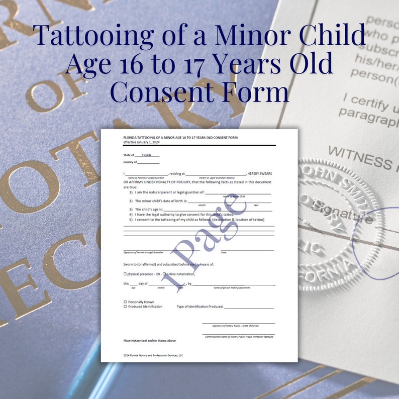 2024 Florida Notary Child Consent Form Bundle, Child Travel Consent ...