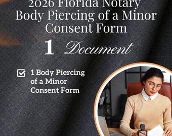 Modulo di consenso per il piercing sui minori in Florida del 2026 (download digitale)