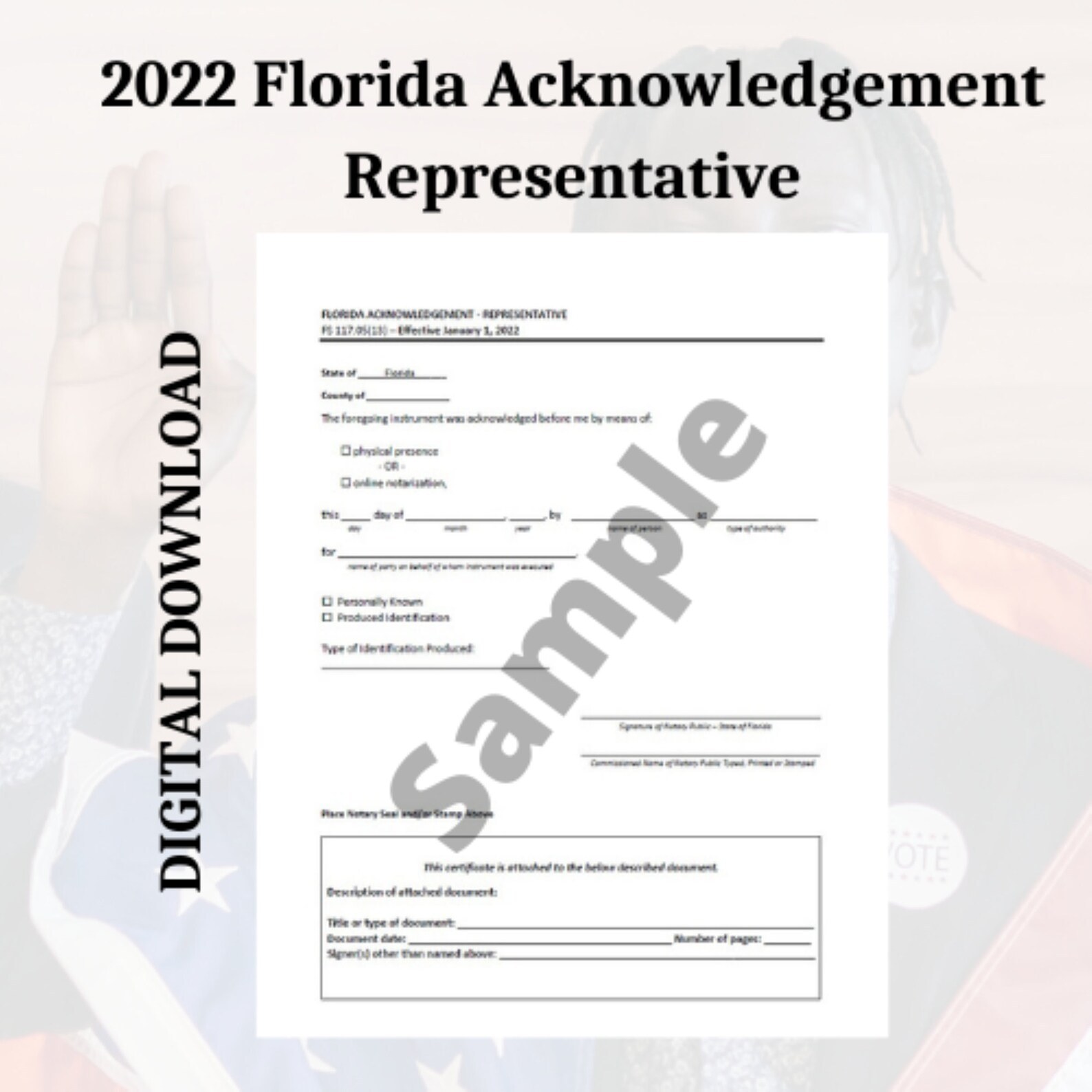 2022 Florida Notary Certificates Acknowledgements and Oaths Etsy Canada