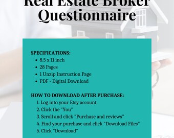 Real Estate Agent Brokerage Questionnaire, Interview Questions