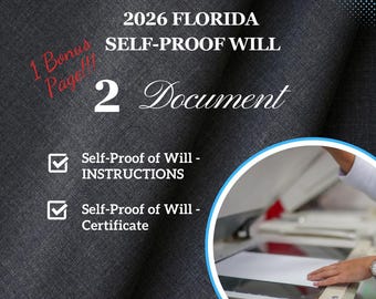 Formulario de declaración jurada y testamento autoprobatorio de Florida de 2026 (descarga digital)