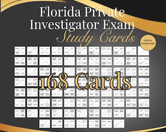 Tarjetas de estudio para el examen de investigador privado de Florida (descarga digital)